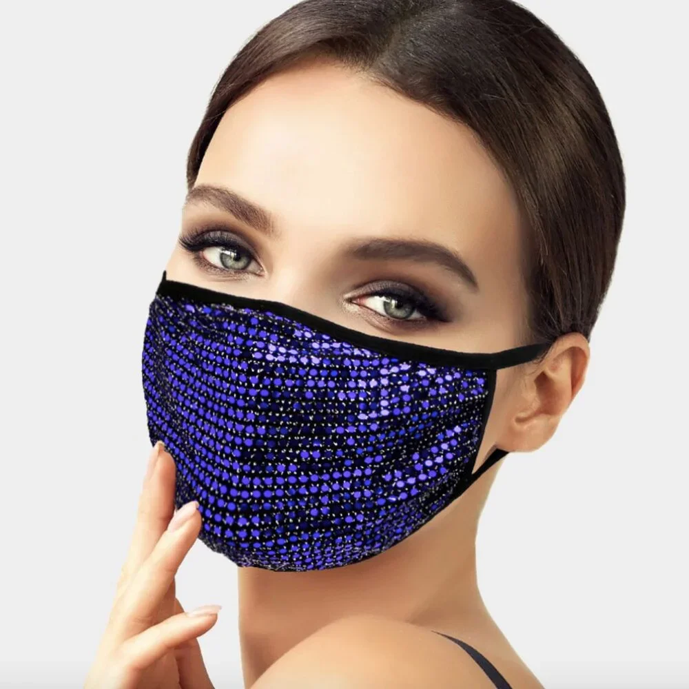 Purple Sequin Face Mask | Adjustable Reusable Fashion Mask | NWT / Sealed